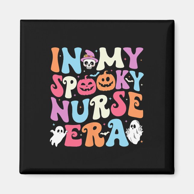 Min taloky Nurse Era Halloween Groovy Nursing Hall Magnet (Framsidan)