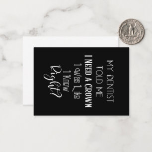 Min tandläkare sa till mig att jag behöver en Kron Anteckningskort