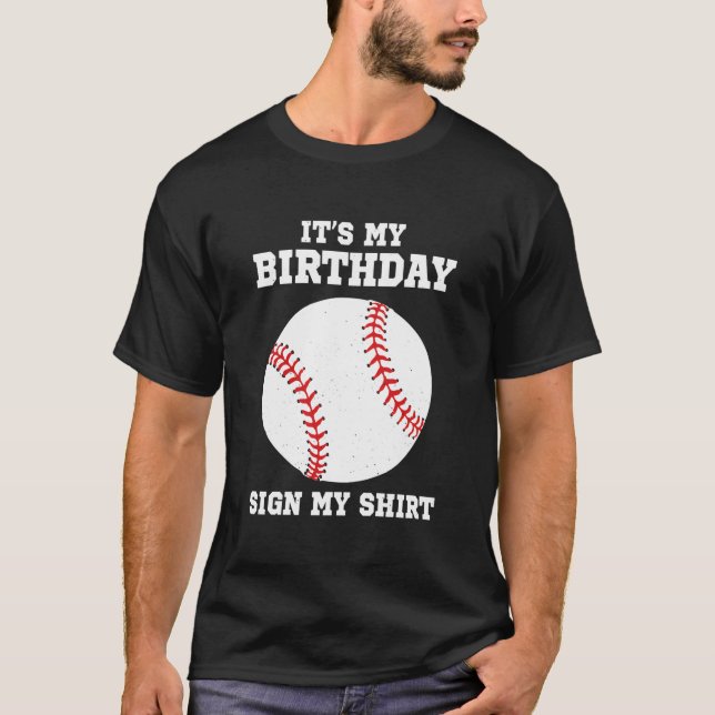 Min Tecken Min Baseballspelare T Shirt (Framsida)
