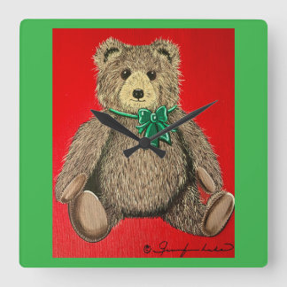 Min Teddy! Fyrkantig Klocka
