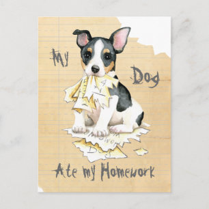 Min Teddy Roosevelt Terrier åt min läxa Vykort