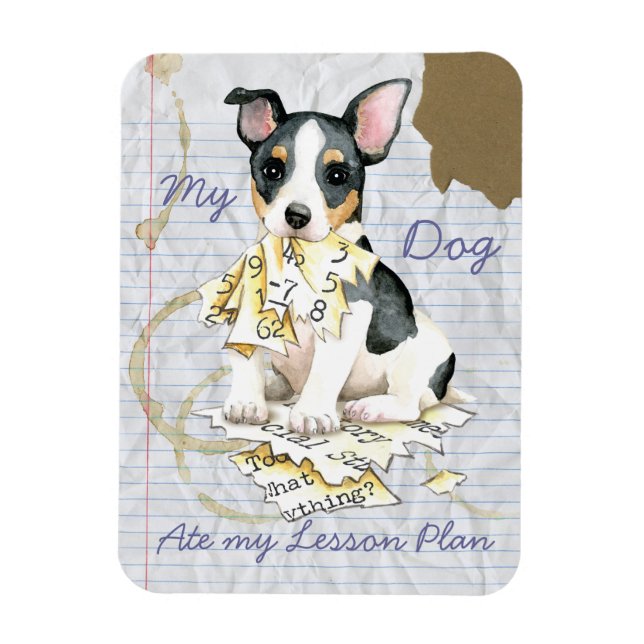 Min Teddy Roosevelt Terrier Ate Min lektonplan Magnet (Vertikal)