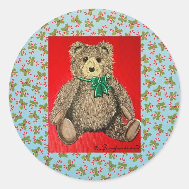 Min Teddy! Runt Klistermärke (Framsida)