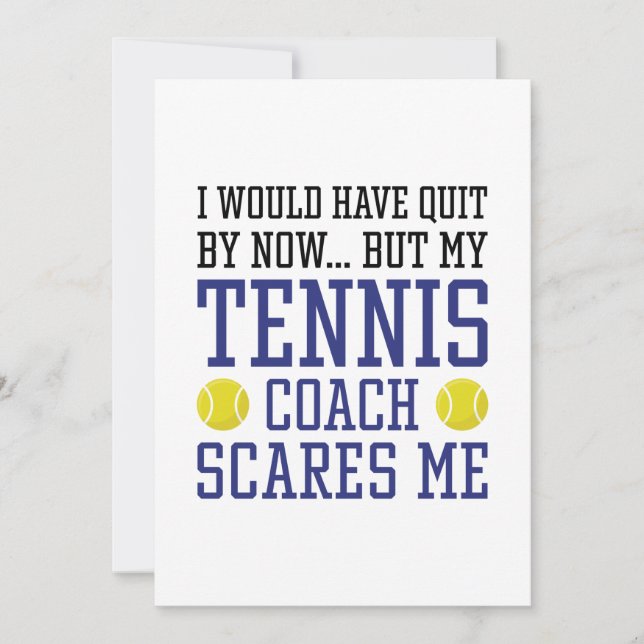 Min tennis Coach Skrämmer mig Tack Kort (Framsida)