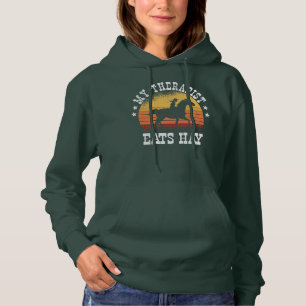 Min terapapist Eats Hay Cowgirl Rodeo Barrel Tävla T Shirt