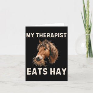 Min terapapist Eats Hay Funny Horse Lover Horsebac Kort