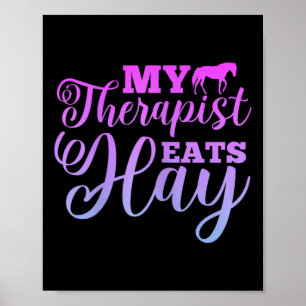 Min terapapist Eats Hay Horse Equestrian Horse Rid Poster