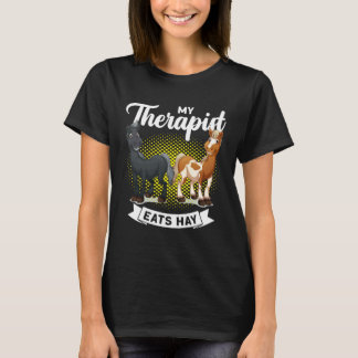 Min terapeut äter hö Ryttare Roligt Häst T Shirt