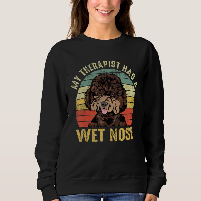 Min terapeut har en blöt näsa Cavapoo hund T Shirt (Framsida)