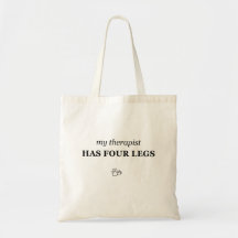 Min terapeut har fyra ben Rolig Totebag för djuräl