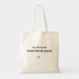 Min terapeut har fyra ben Rolig Totebag för djuräl Tygkasse