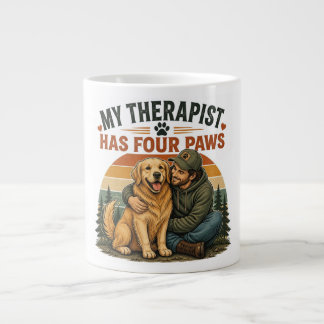Min terapeut har fyra tassar Golden Retriever Kaff Jumbo Mugg