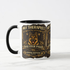 Min terapeut har fyra tassar Tysk schäferhund-mugg Mugg