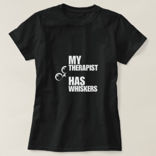 Min terapeut har morrhår Katt Humor T Shirt