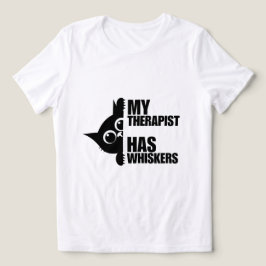 Min terapeut har morrhår Katt Humor T Shirt