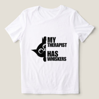 Min terapeut har morrhår Katt Humor T Shirt