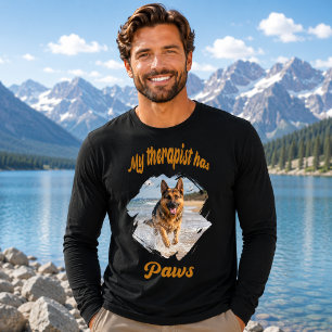 Min terapeut har tassar foto hund citat skämt svar t shirt
