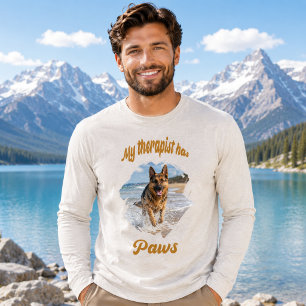 Min terapeut har tassar foto hund citat skämt t shirt