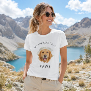 Min terapeut har tassar Golden Retriever foto kul T Shirt
