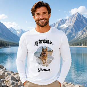 Min terapeut har tassar hund foto citat skämt t shirt