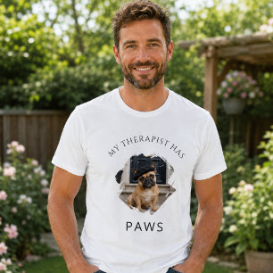 Min terapeut har tassarna Fransk Bulldog foto män T Shirt