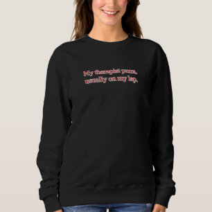 Min terapeut spinnar vanligtvis i mitt knä t shirt