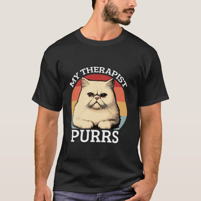 Min terapi ger katt av katt t shirt (Framsida)