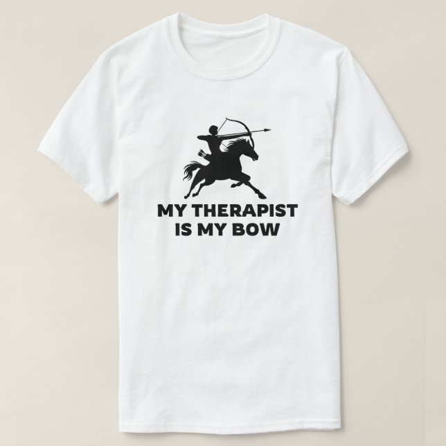 Min terapiist är mitt ben | Archery Ord T Shirt (Design framsida)