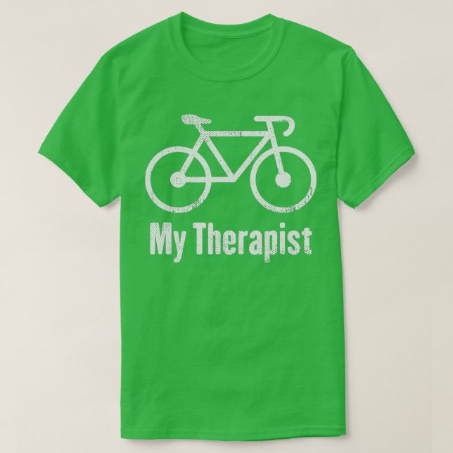 Min terapist Bicycle Funny Bike Riding T Shirt (Design framsida)