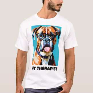 Min terapist - Boxer Hund T Shirt