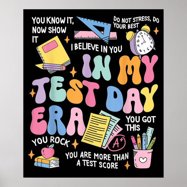 Min testdag Era Retro Groovy-testdagslärare Poster (Framsidan)