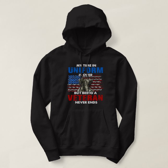 Min tid är över, men att vara en veteran Nev Hoodie (Design framsida)