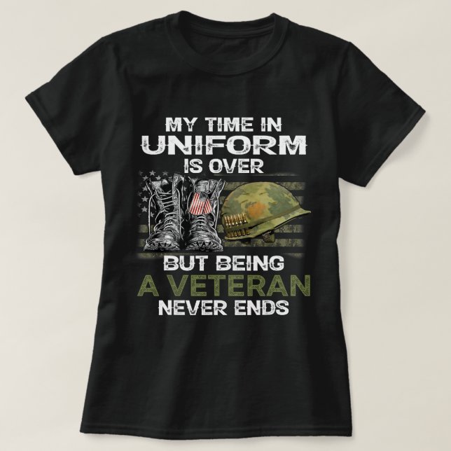 Min tid är över, men att vara en veteran Nev T Shirt (Design framsida)