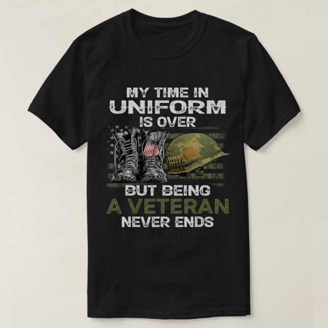 Min tid är över, men jag är veteran t shirt (Design framsida)