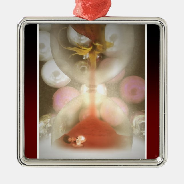 Min tid är redan rinnande sent julgransprydnad metall (Framsidan)