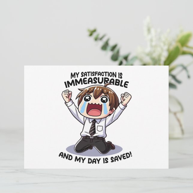 Min tillfredsställelse är omätbar! inbjudningar (Stående Fram)