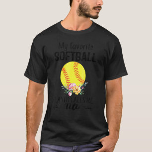 Min Titi Softball Player kallar mig Nanny Mor Da T Shirt