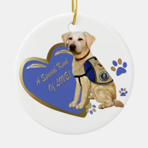 Min tjänste- hund en speciell sort av kärleklabb julgransprydnad keramik