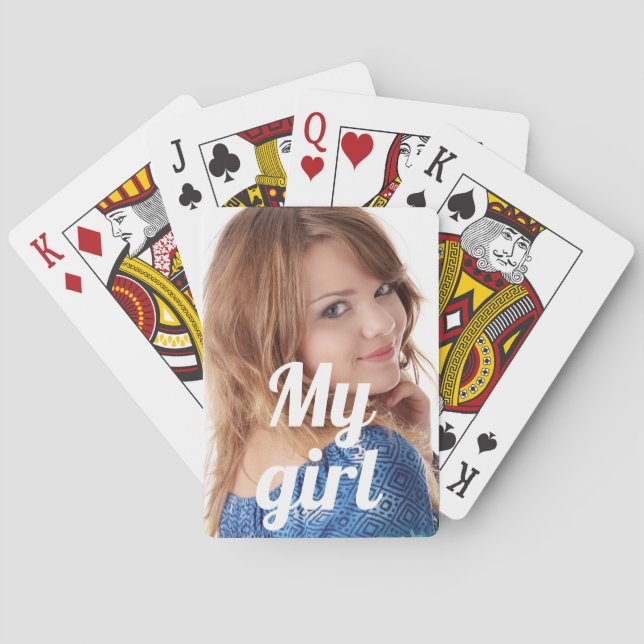 Min tjej Girlkompis-fru Photo Casinokort (Baksidan)