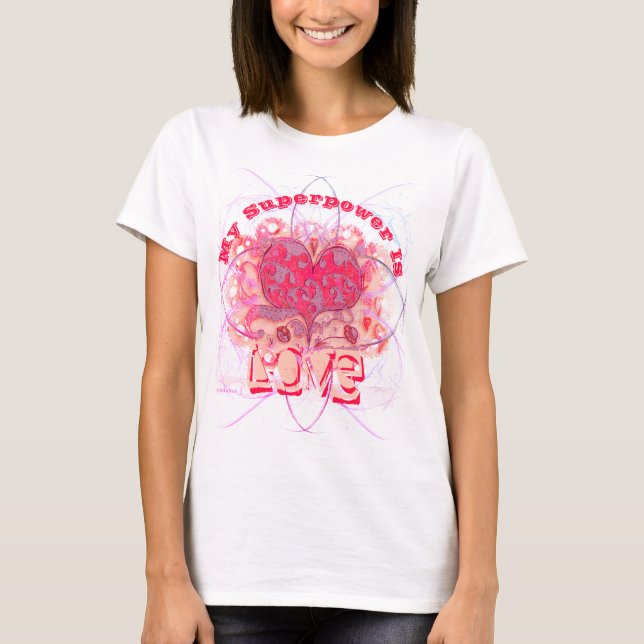 Min Toppen är Kärlek Modern Traditionell rosa T Shirt (Framsida)