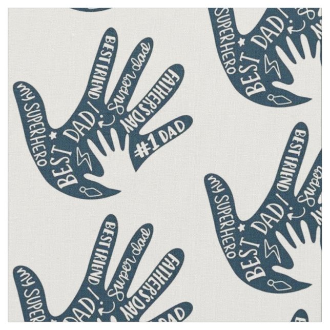 Min Toppen Hero Best Pappa Cotton Fabric Tyg (Närbild)