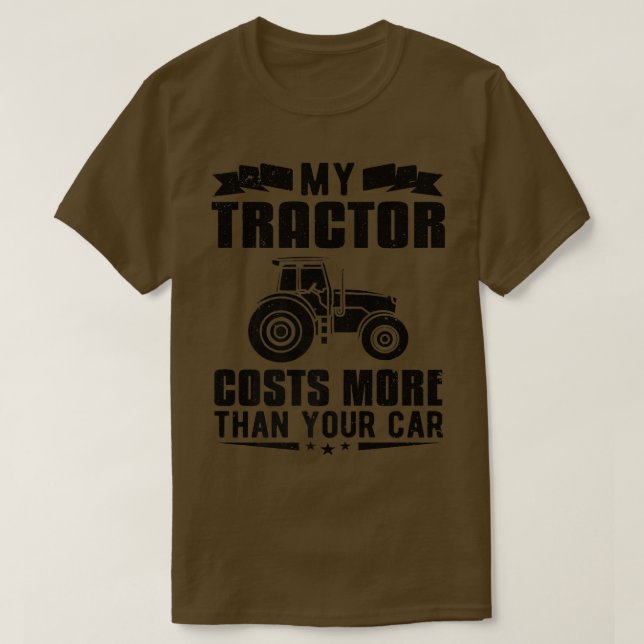 Min traktor kostar mer än din bil långt t shirt (Design framsida)