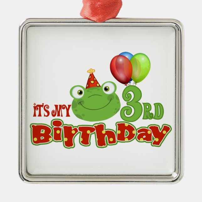 Min tredje födelsedag julgransprydnad metall (Framsidan)