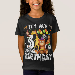 Min tredje födelsedag Safari Jungle Animals Älskar T Shirt