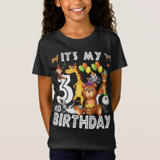 Min tredje födelsedag Safari Jungle Animals Älskar T Shirt