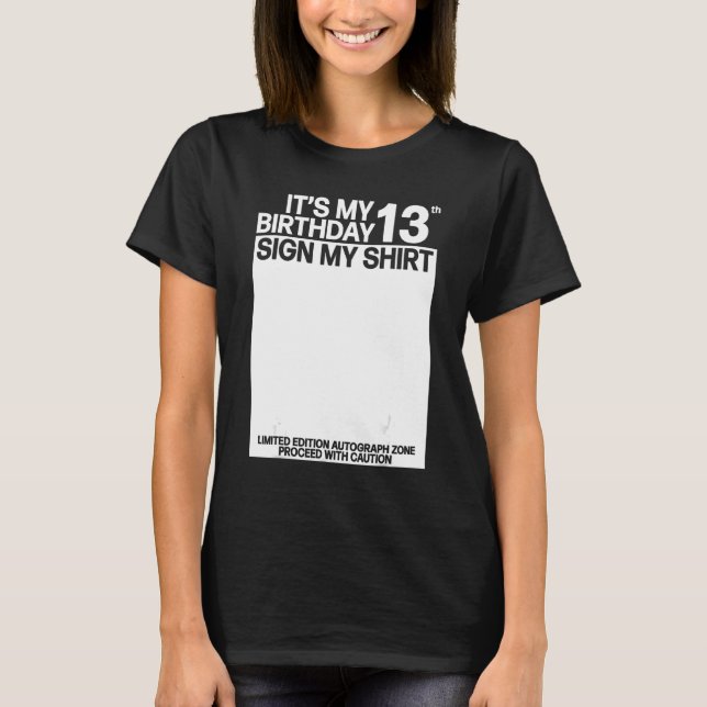 Min trettonde födelsedag undertecknar min trettond t shirt (Framsida)