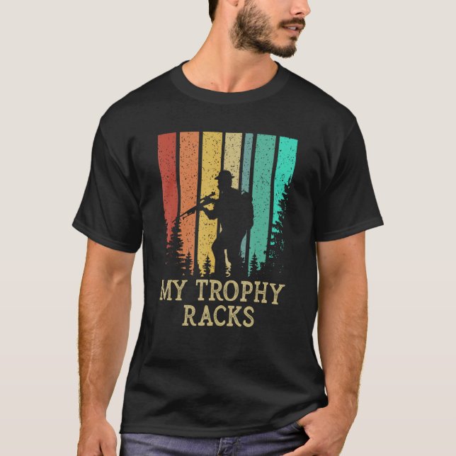 Min Trophy Racks Hunting Elk Bowhunting T Shirt (Framsida)
