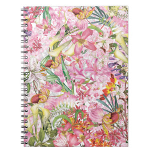 Min tropiska, färglösa, exotiska blomsterträdgård anteckningsbok