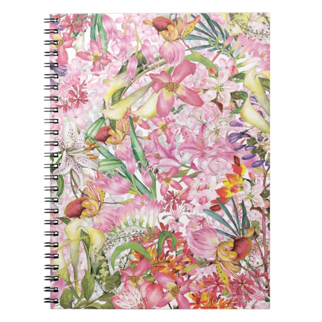 Min tropiska, färglösa, exotiska blomsterträdgård anteckningsbok (Framsidan)