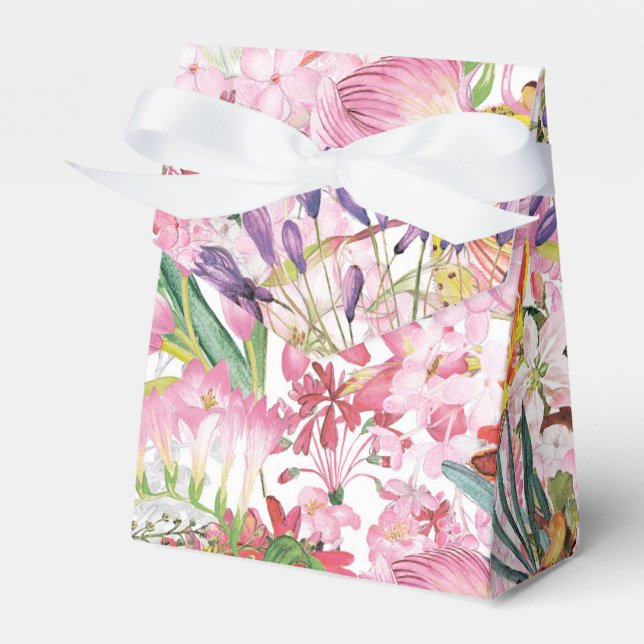 Min tropiska, färglösa, exotiska blomsterträdgård presentaskar (Framsidan Sidan)